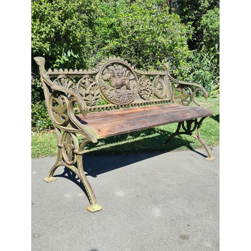 CAST IRON DOG BENCH