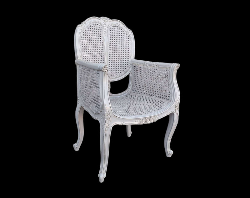 French Rattan & wood Armchair