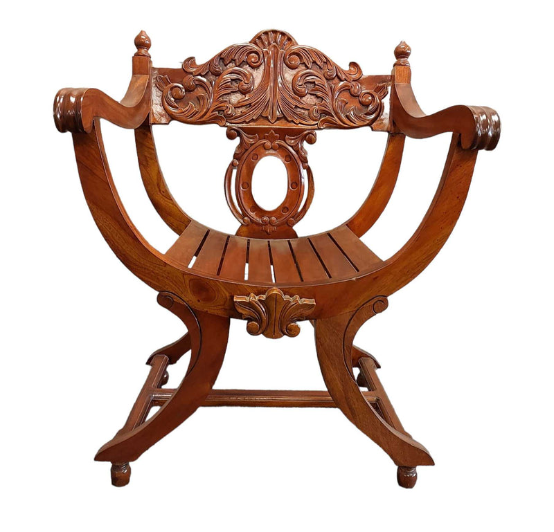 French Cross Frame Armchair