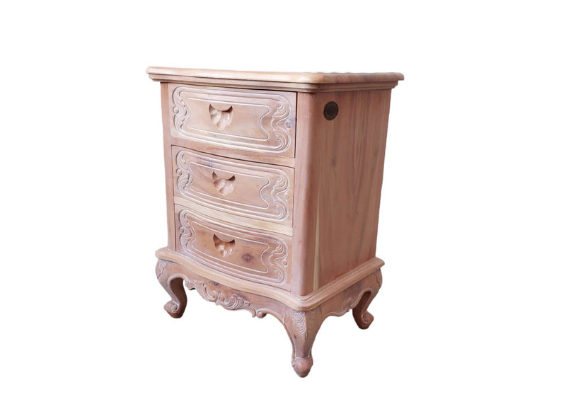 DOMINIQUE THREE DRAWER BEDSIDE