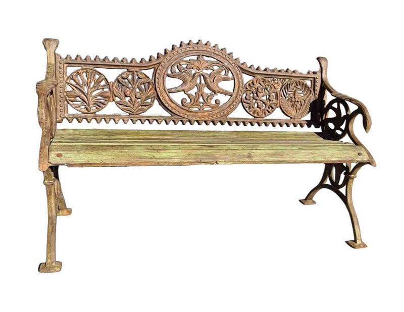 CAST IRON LOVE BIRDS BENCH